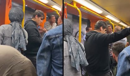 Metroda yaka paça kavga: O anlar kamerada