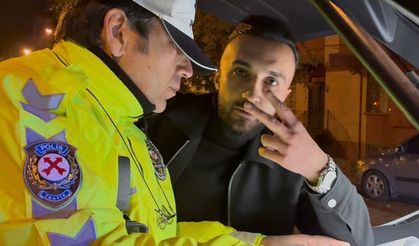 ‘Dur’ ihtarına uymayan alkollü sürücünün tavrı pes dedirtti