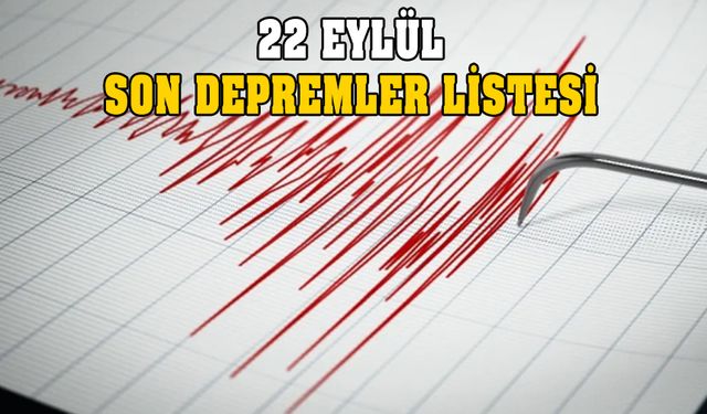 Az önce deprem mi oldu? 22 Eylül Cuma son depremler