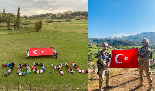 Bitlis’te jandarmadan Türk bayrağı