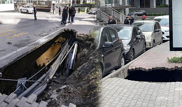 Şişli'de kaldırımda oluşan  çukura düşen kadın kurtarıldı