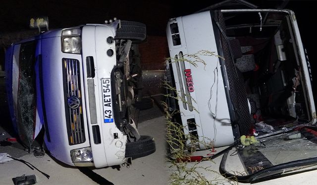 Uşak'ta korkunç kaza! İki işçi servisi çarpıştı: 28 yaralı