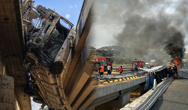 Feci kaza! TIR şoförü viyadükten düşerek öldü