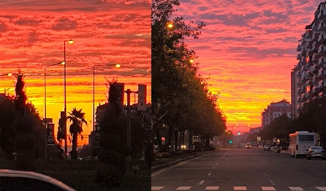 Diyarbakır’da gün doğumu görsel şölen