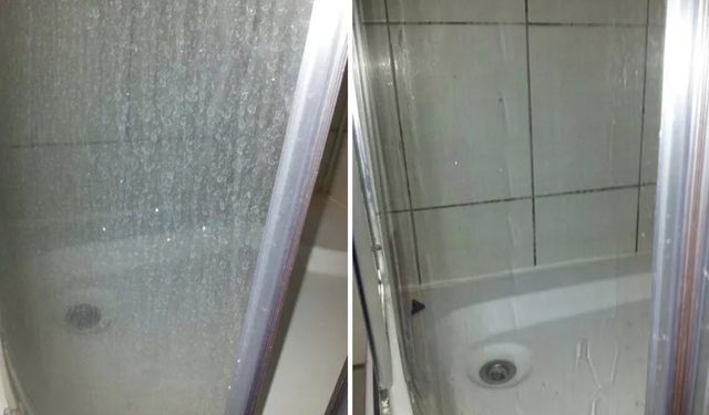 Duşakabin temizlerken aklınızda bulunsun! 1 su bardağı banyoyu pırıl pırıl yapıyor