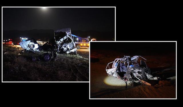 Niğde'de feci kaza! Otomobil ikiye bölündü