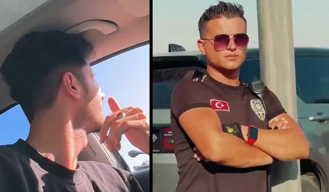 Böylesi görülmedi, hayran kalacakasınız! Kendisine ceza yazan polisin videosunu çekti