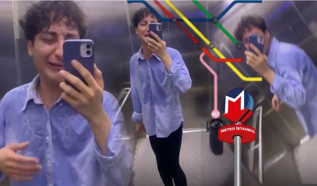 İstanbul metrosunda asansörde mahsur kaldı: Ağlayarak çektiği video ile yardım istedi!