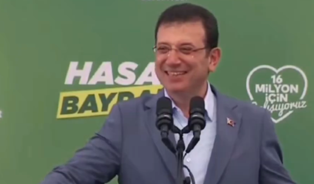 Ekrem İmamoğlu, heyecandan konuşamadı!  "Sayın Cumhurbaşkanımız" pankartına bakın ne dedi?