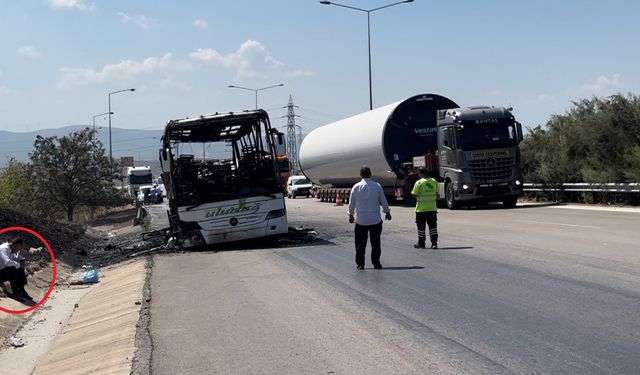 Otobüste korku dolu anlar: Alevler otluk alanı sardı, 41 kişi son anda kurtarıldı