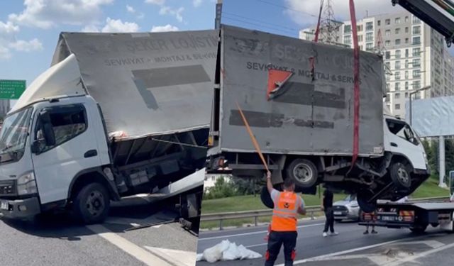 TEM Otoyolu'nda feci kaza: Kamyonetin manevrası trafiği kilitledi!