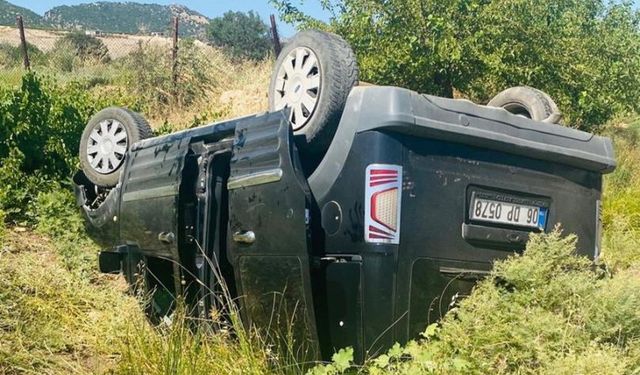 Araç kontrolden çıktı: Şarampole yuvarlandı!