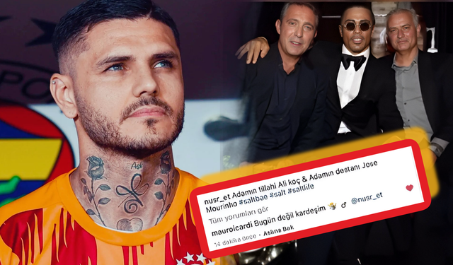 Mauro Icardi, Ali Koç ve Jose Mourinho'lu fotoğrafını paylaşan Nusret'i pişman etti!