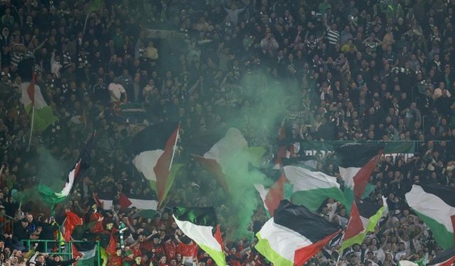 Celtic taraftarları, UEFA Şampiyonlar Ligi maçında Filistin'e destek verdi