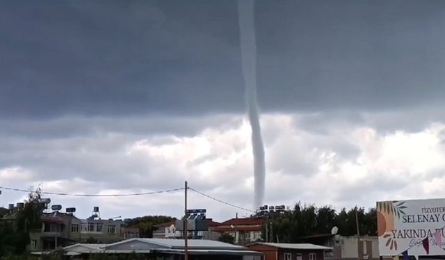 Hatay'da denizde oluşan hortum görüntülendi