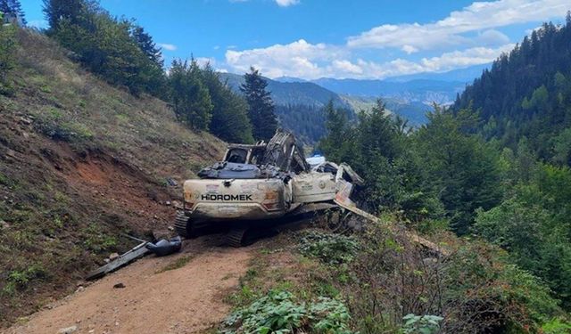 Artvin'de iş makinesi taşıyan kamyonun uçuruma devrildiği kazada 2 kişi öldü