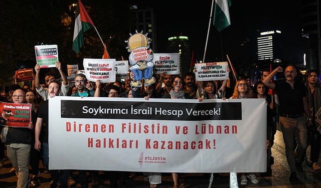 İsrail'in Filistin ve Lübnan'a yönelik saldırıları İstanbul'da protesto edildi