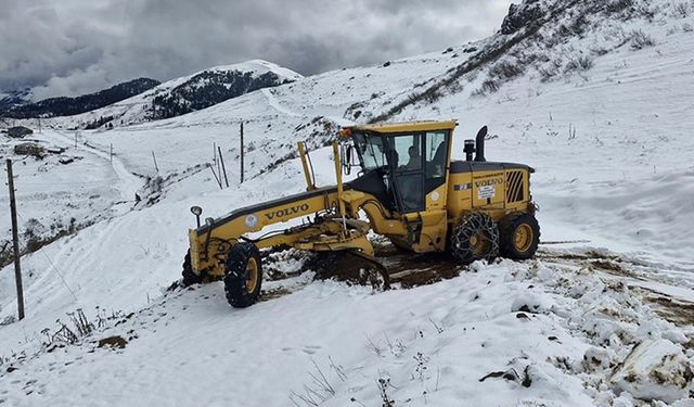 Trabzon'un yüksek kesimlerinde karla mücadele çalışması yürütülüyor