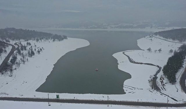 Bolu'nun içme suyu kaynağı Gölköy Barajı'nın su seviyesi karın erimesiyle yükseldi