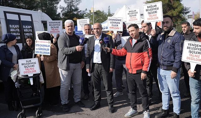 Diyarbakır'da bazı belediyelerde işten çıkarılan işçilerin eylemi sürüyor