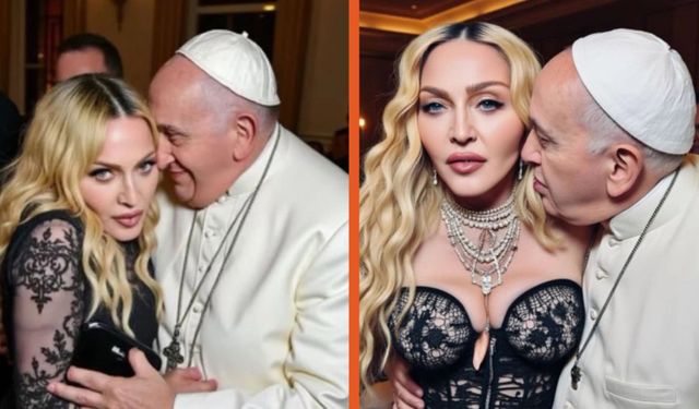 Madonna sonunda yaşına uygun birini buldu: Papa ile sarmaş dolaş!