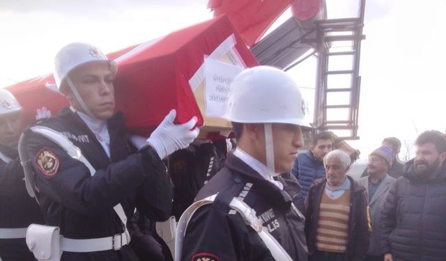 Devriyede fenalaşarak yaşamını yitiren polise son yolculuk!