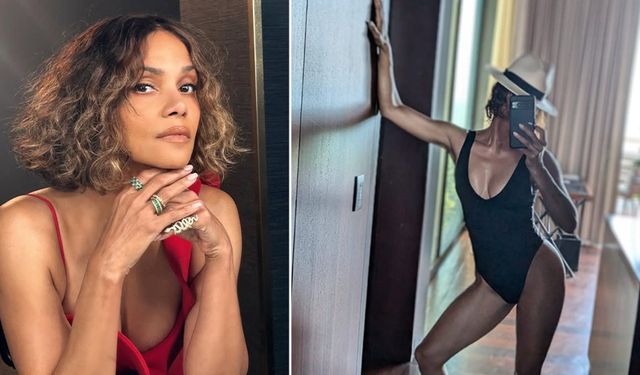 Halle Berry kış günü mayo giydi