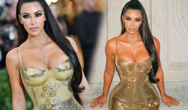 Kim Kardashian'ın 11 yaşındaki kızı onu yakaladı! Aynı boydalar!