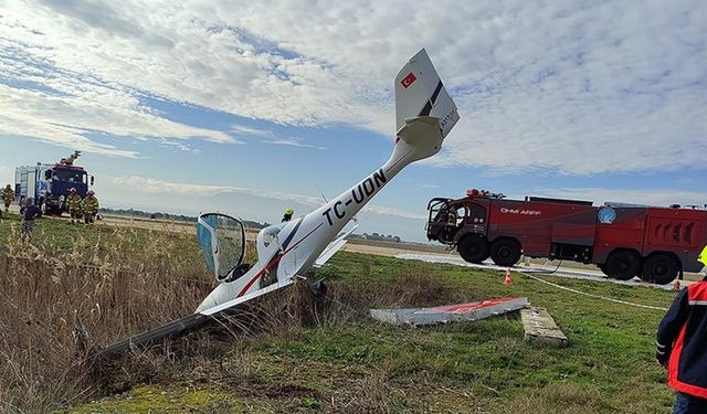 Bursa’da pistten çıkan eğitim uçağının pilotu yaralandı