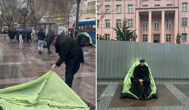 Mahmut Tanal, Adalet Bakanlığı'nın önüne çadır kurdu!