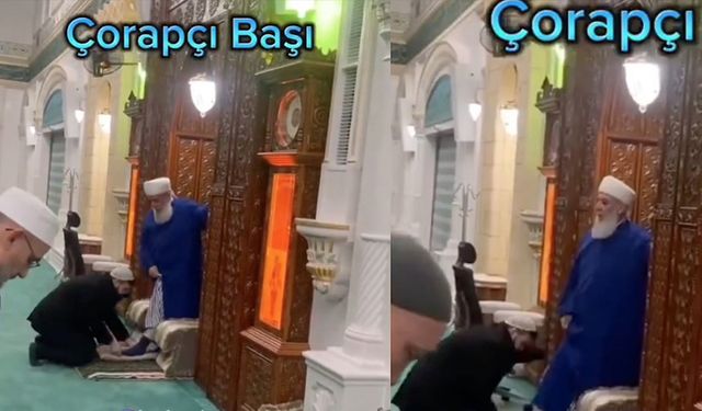 Menzil Şeyhi'nin müridine çorap çıkarttırması gündem oldu: "Çorapçıbaşı"