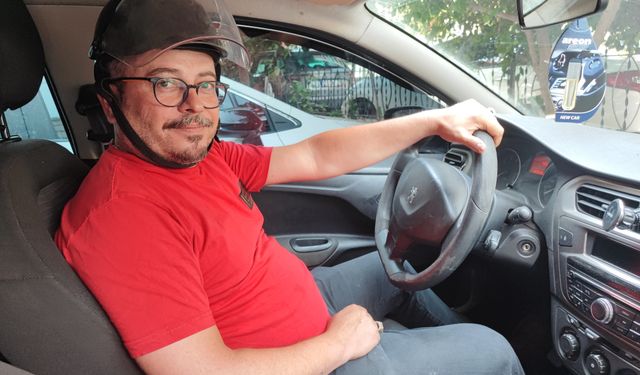 Otomobil sürücüsüne 'kask' cezası şoku