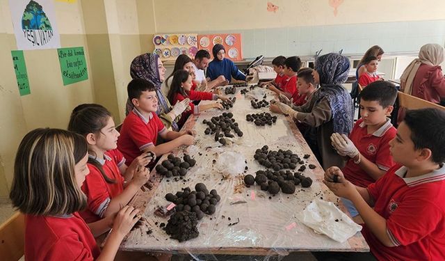 Öğrenciler, yanan ormanlık alanların yeniden yeşermesi için 5 bin tohum topu hazırladı