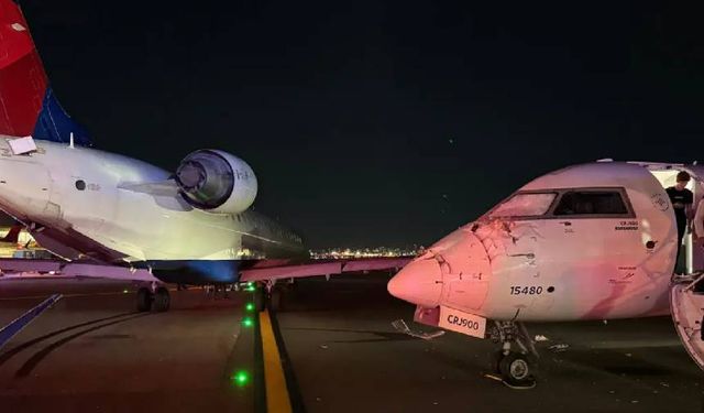 LaGuardia Havalimanı'nda iki yolcu uçağı çarpıştı! Facia ucuz atlatıldı