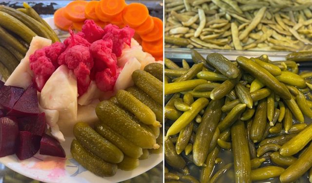 Soğuk havalarla birlikte turşu dükkanlarında hareketlilik arttı