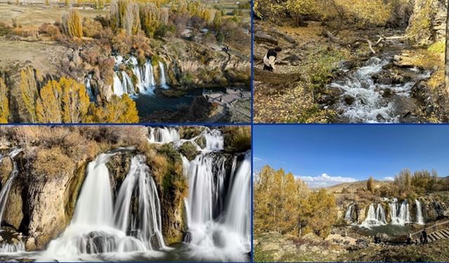 Muradiye Şelalesi sonbaharın renklerine büründü