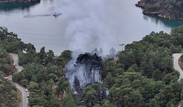 Fethiye'de kamp alanında çıkan yangın kontrol altına alındı