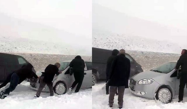 Palandöken geçidinde ulaşıma kar engeli