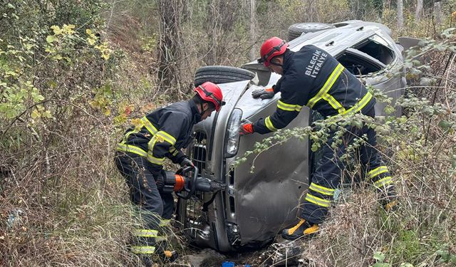 Uçurumdan yuvarlanan araçtan burnu bile kanamadan çıktı