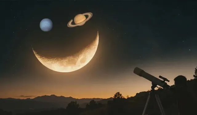 Gökyüzünde unutulmaz şölen: Ay, Satürn ve Neptün buluşması ne zaman, saat kaçta? Türkiye'den izlenebilecek mi?