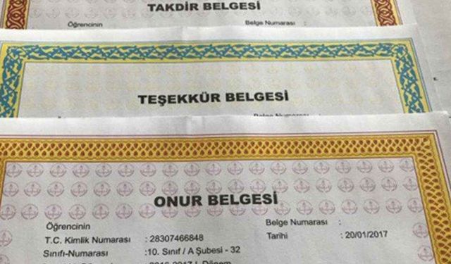 Onur Belgesi kimlere verilir? 2026 Onur Belgesi kaç ortalama ile alınır, alma şartları neler?