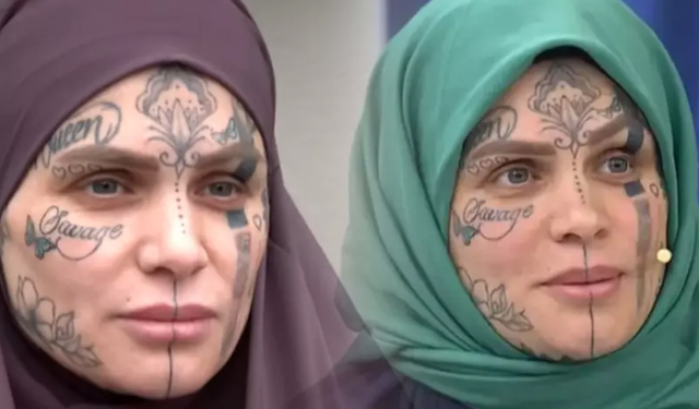 Kim bu yüzü dövmeli kadın? Görüntüler olay yarattı!
