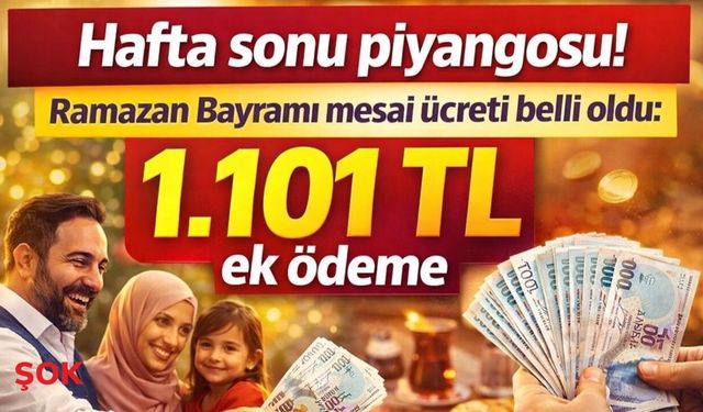 Ramazan Bayramı mesai ücreti belli oldu: Bayramda çalışanlara günlük 1.101 TL ek ödeme