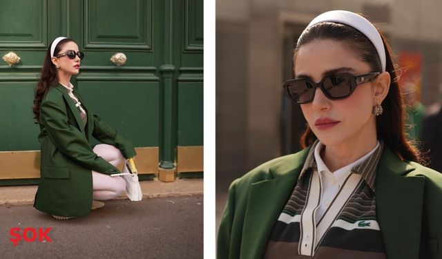 Özge Gürel’den Paris’te olay stil! Moda haftasında tüm bakışlar onda