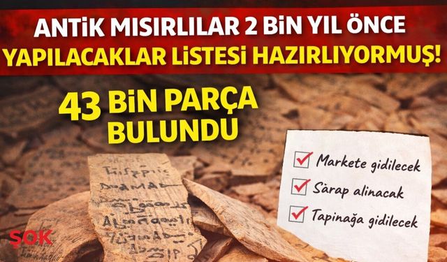 Antik Mısırlılar 2 bin yıl önce yapılacaklar listesi hazırlıyormuş! 43 bin parça bulundu