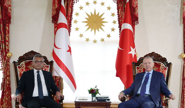 Cumhurbaşkanı Erdoğan ve KKTC Lideri Erhürman Külliye'de görüştü!