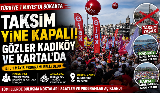 Türkiye sokakta olacak: 1 Mayıs’ta hangi ilde ne olacak?