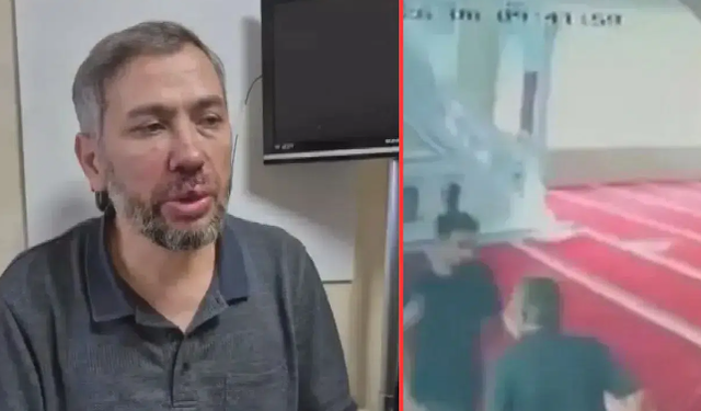 Bahçelievler’de cami imamına saldırı kameraya yansıdı