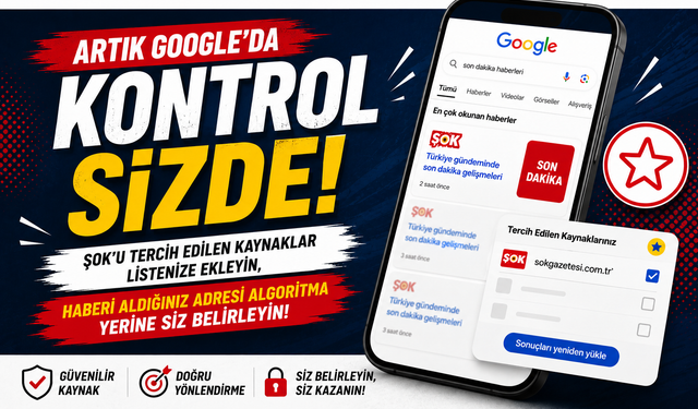Artık Google’da kontrol sizde! 'ŞOK'u tercih edilen kaynak yap, en güvenilir haberlere ulaş!