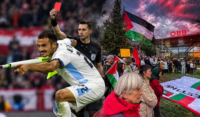 İsrailli futbolcudan ‘tüfekli’ gol sevinci! Direği söktü, takımını 10 kişi bıraktı